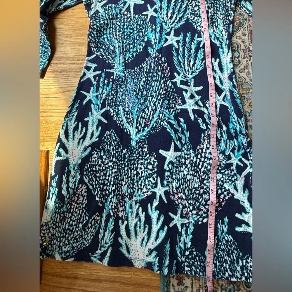 Lilly Pulitzer CLARKE  FRENCH TERRY DRESS Bright Navy Good Reef Size Small